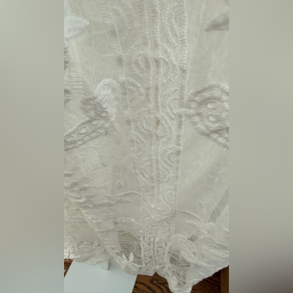 Rachel Zoe White Lace Duster Kimono Cover-Up One Size Fits All New - Picture 10 of 10